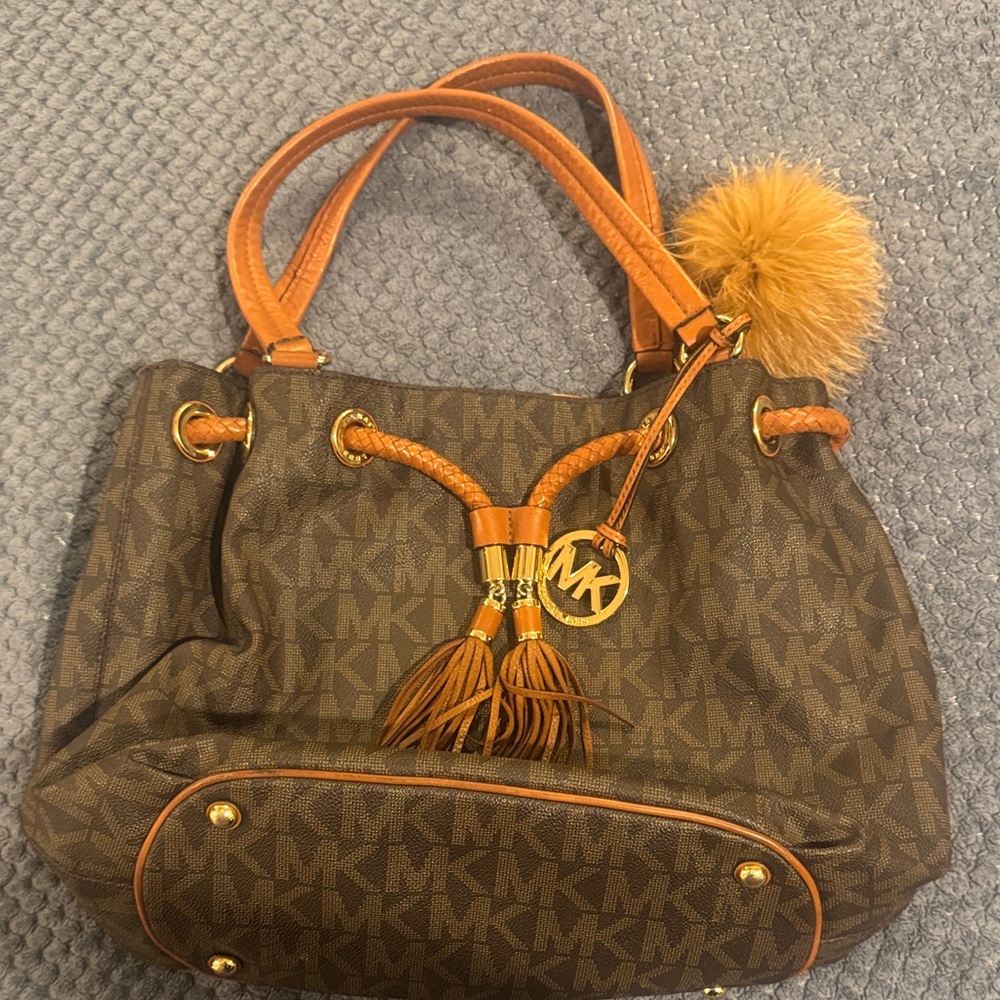 Michael Kors Brown and Orange Shoulder Bag